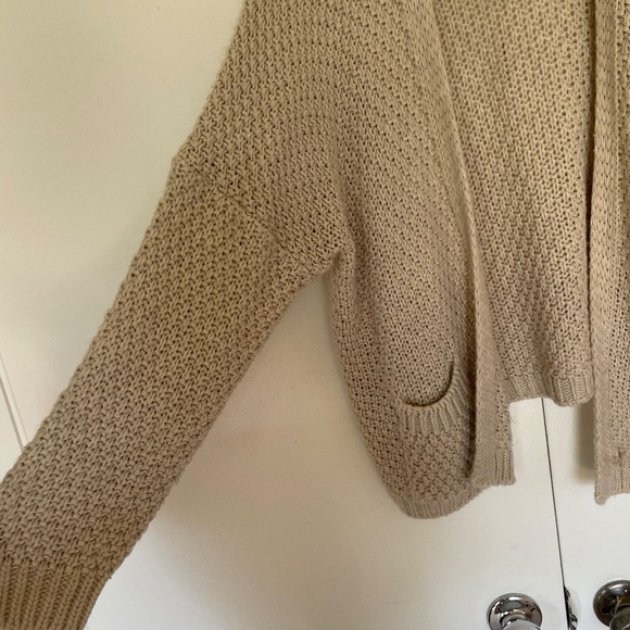 Boohoo Tan/Beige Boho Knit Cardigan Size M/L - Picture 5 of 15